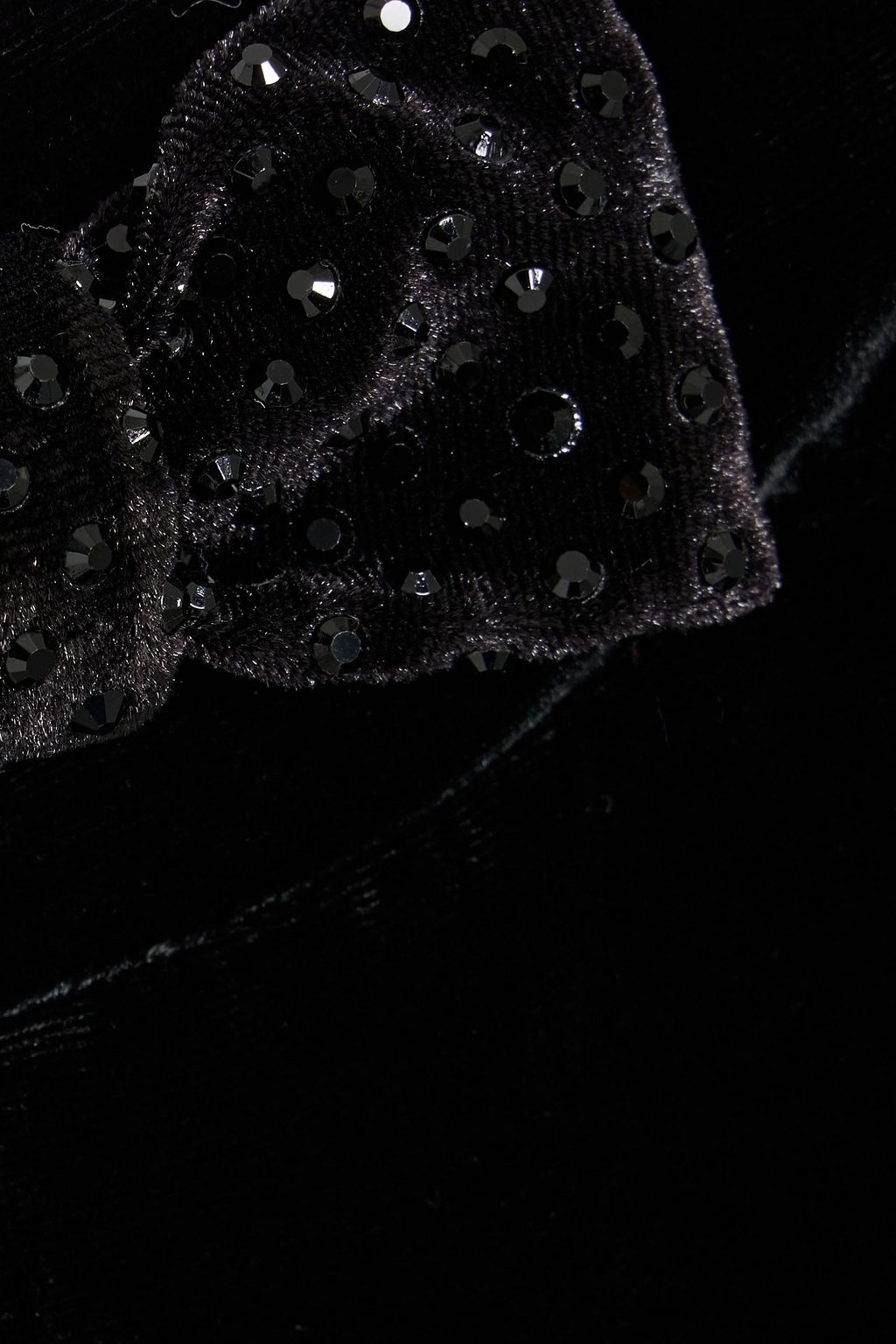 HVN Viv pleated chiffon and velvet maxi dress