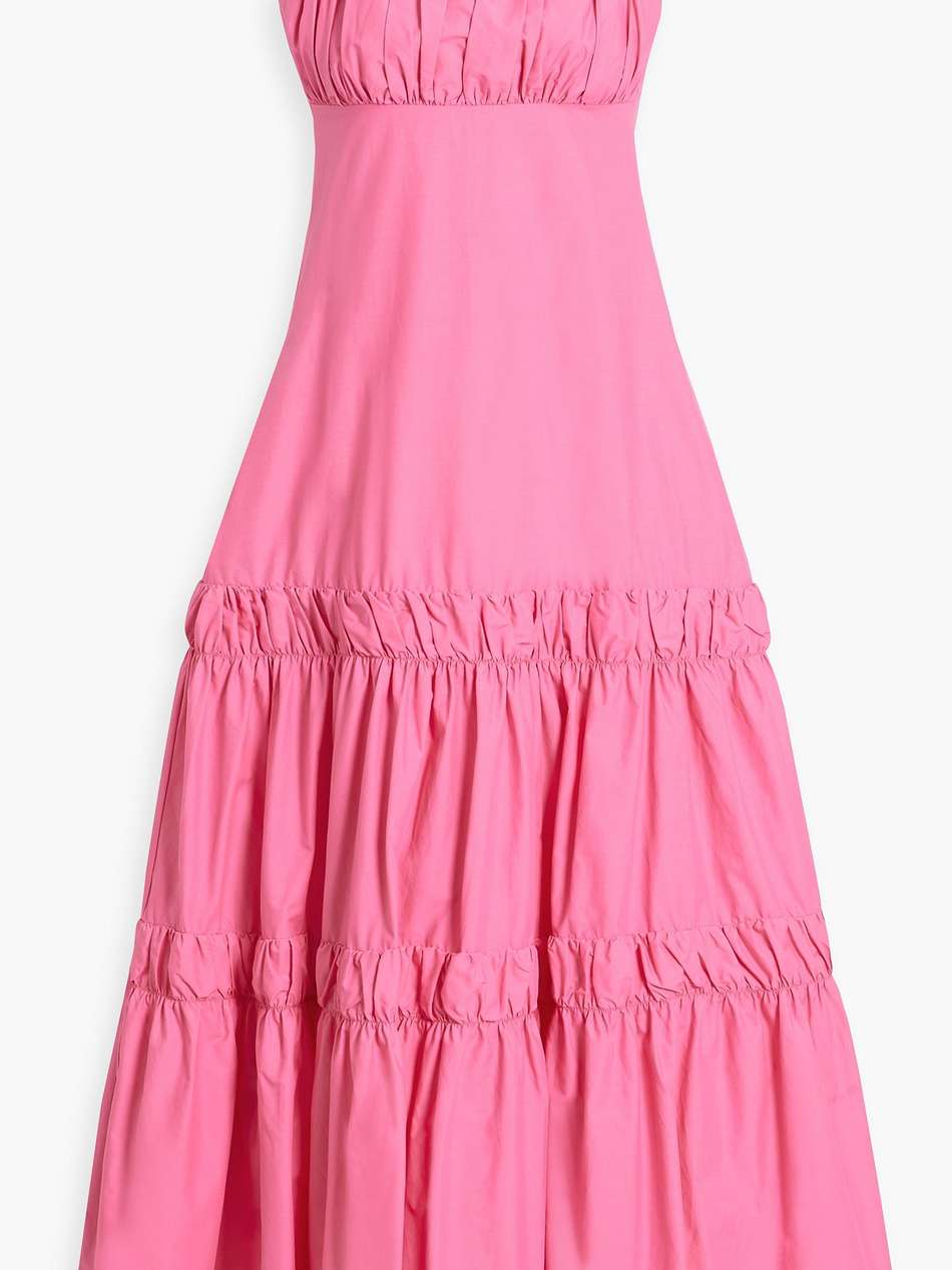 didi gathered cotton-poplin maxi dress
