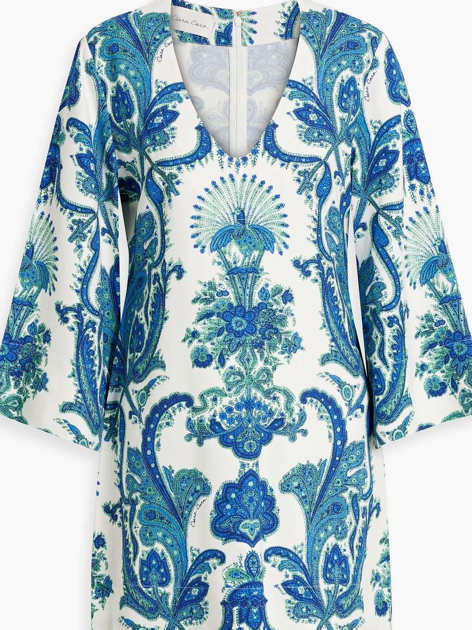 riley printed stretch-crepe mini dress