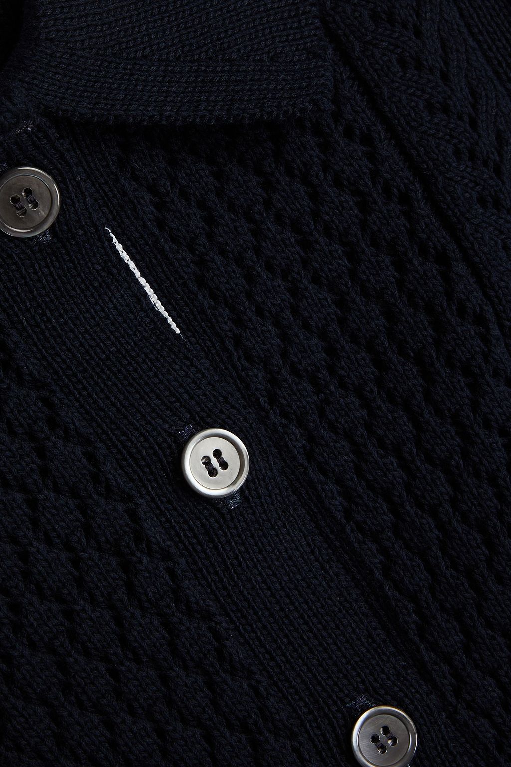 THOM BROWNE Cardigan aus Baumwolle in Zopf- und Pointelle-Strick