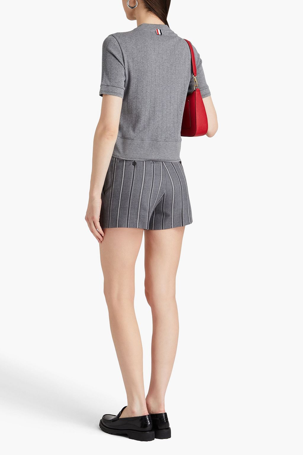 THOM BROWNE Pointelle-knit cotton-blend cardigan