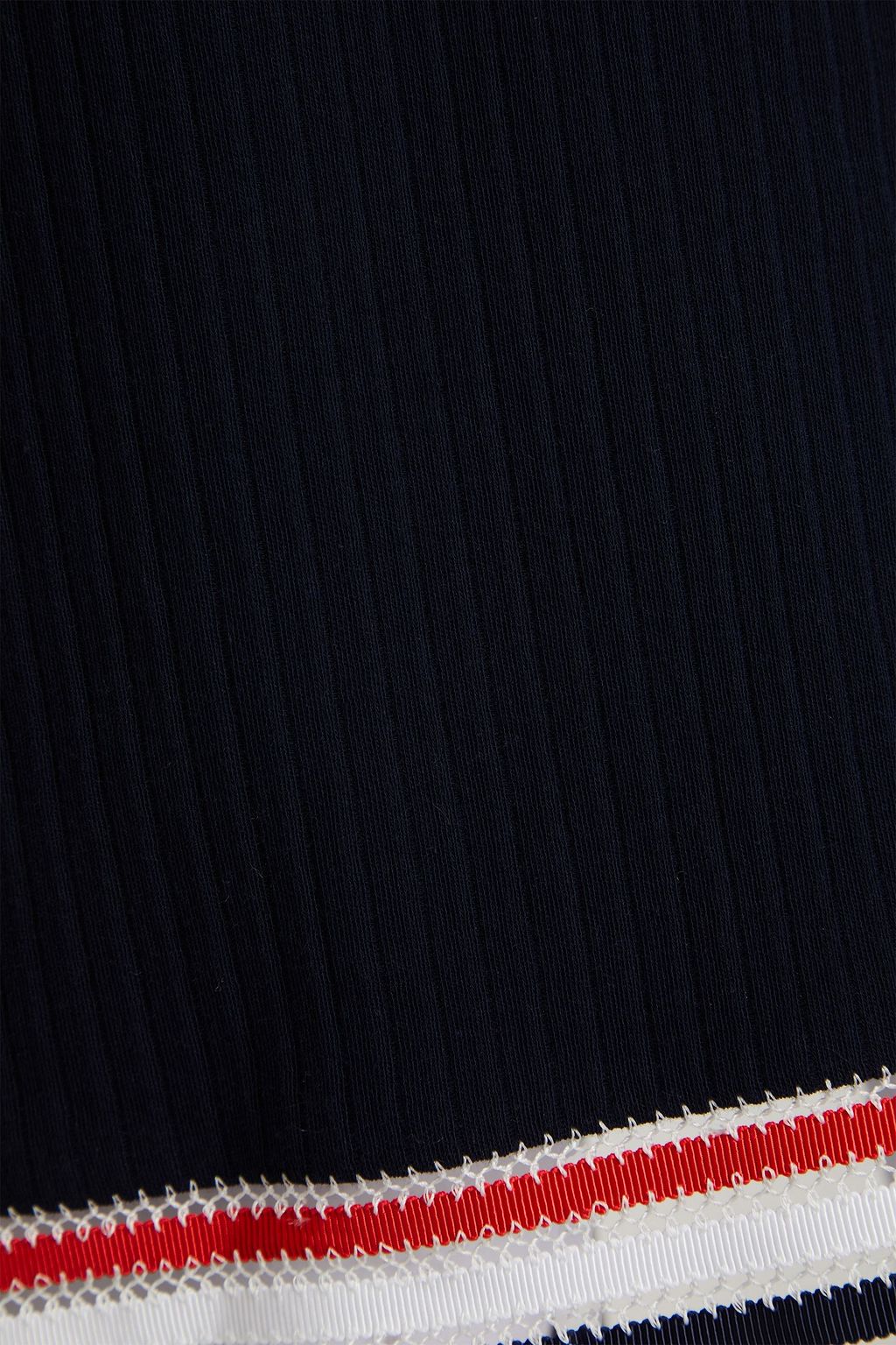 THOM BROWNE 스트라이프 코튼 저지 펜슬 스커트