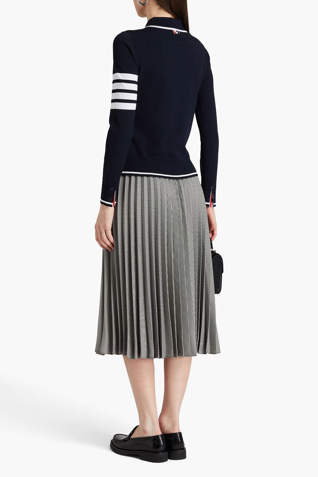 THOM BROWNE ストレッチジャージー ポロシャツ ストライプ