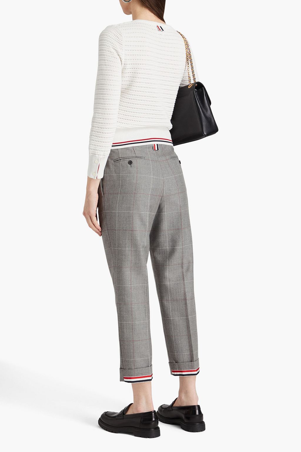 THOM BROWNE كارديغان “هيكتور” مصنوع من القطن بحبكة بوانتيل