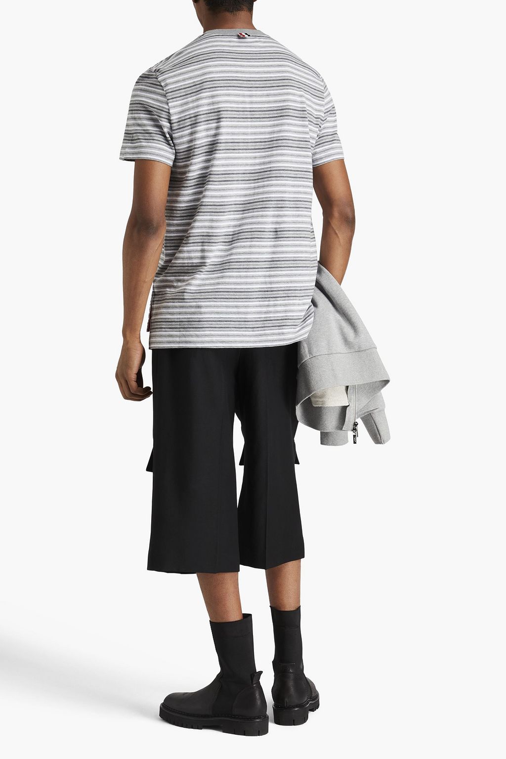 THOM BROWNE تي شيرت مصنوع من قطن جيرسي بتصميم مخطط