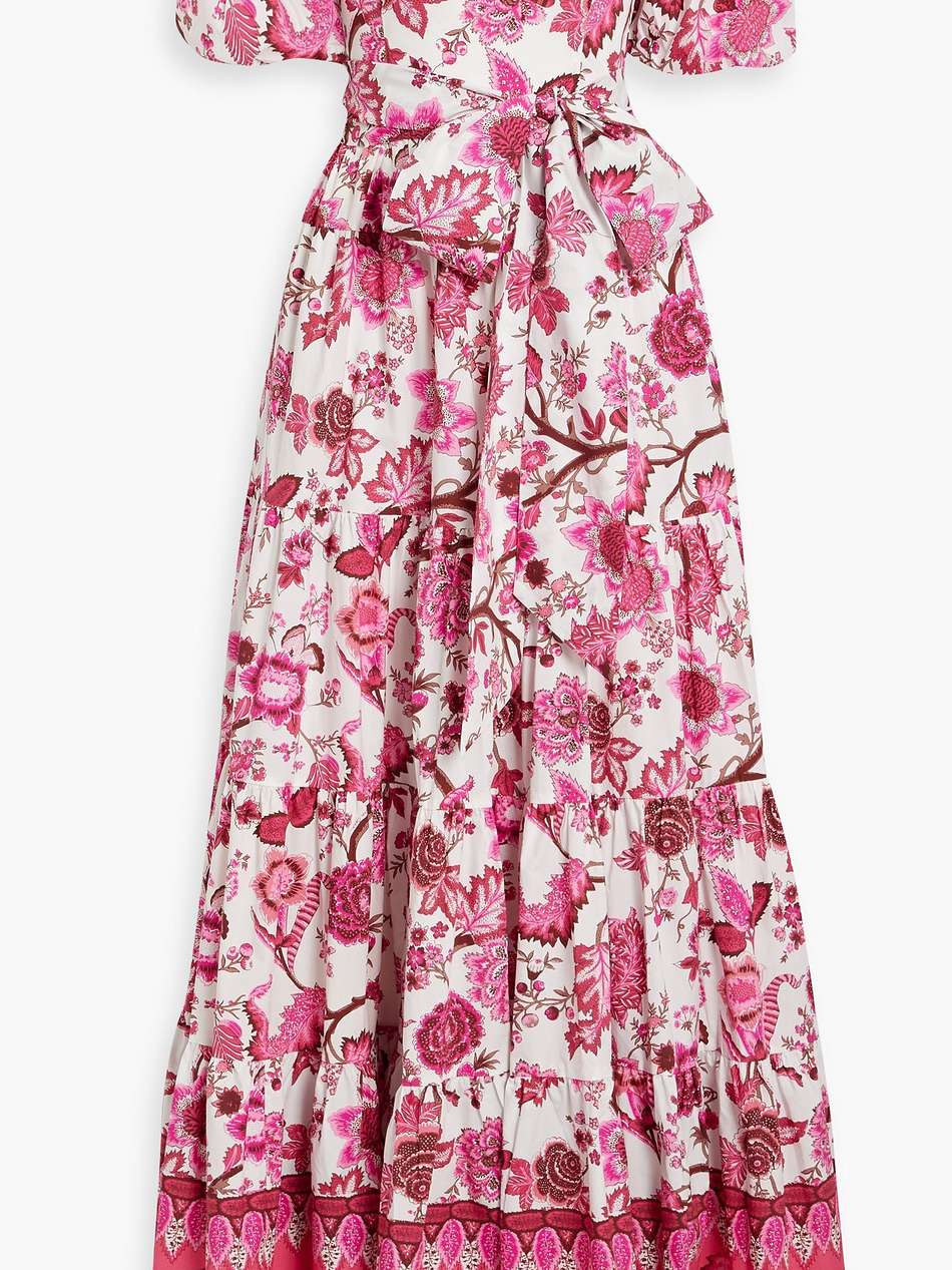 wethersfield off-the-shoulder printed cotton-poplin maxi dress