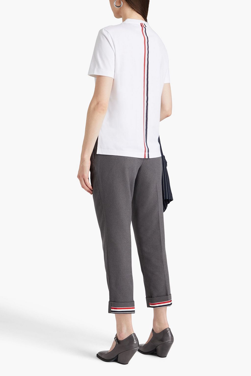 THOM BROWNE Striped cotton-jersey T-shirt