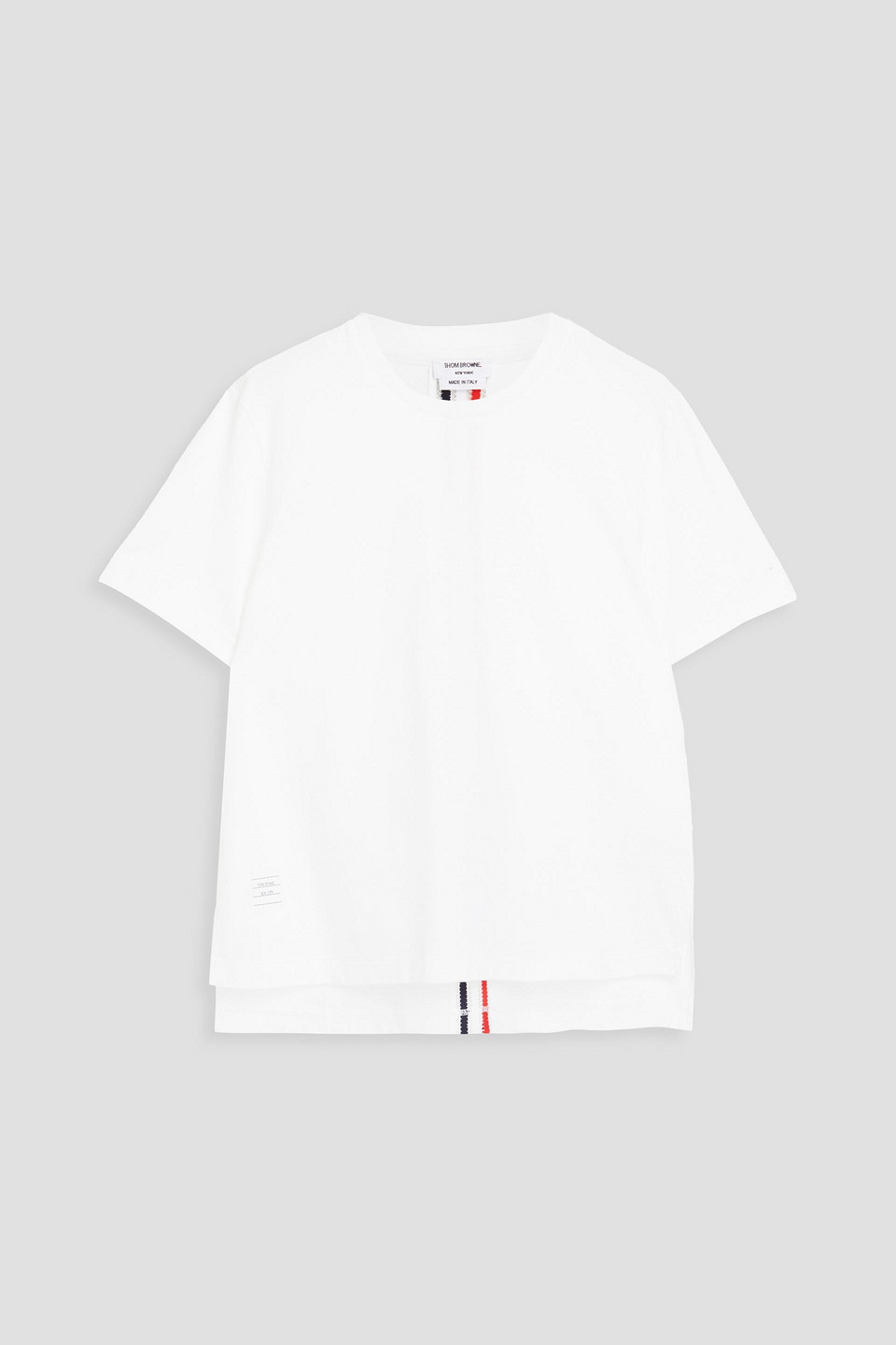 Thom Browne Striped Cotton-jersey T-shirt In White
