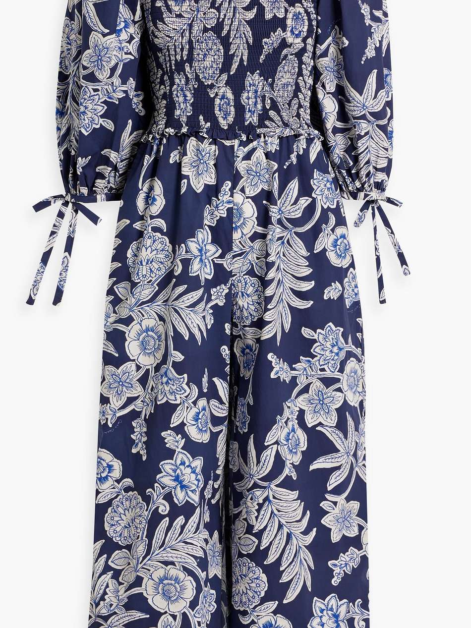jazzy cropped printed cotton-poplin jumpsuit