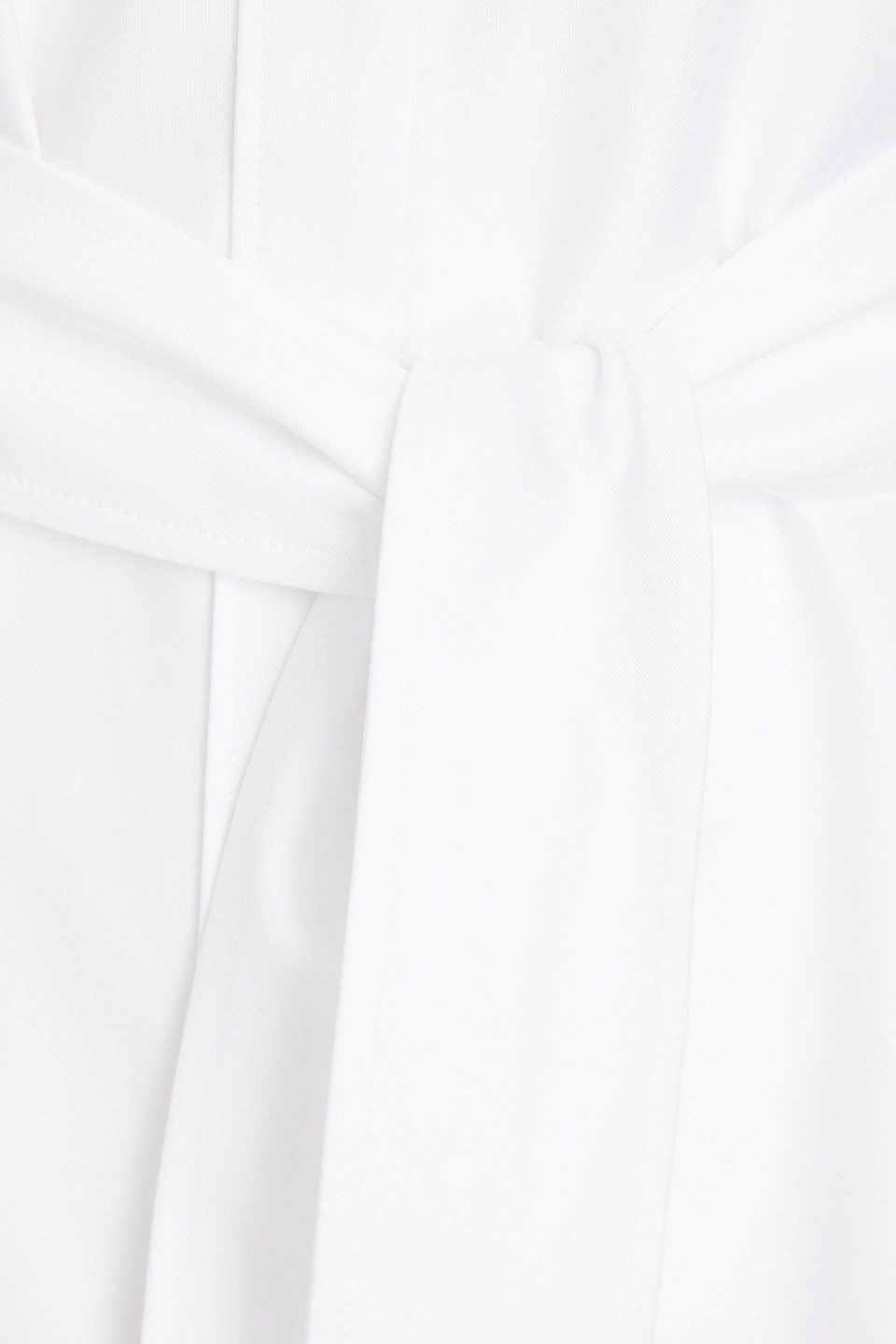 Thom Browne Belted Cotton Oxford Midi Shirt Dress In White