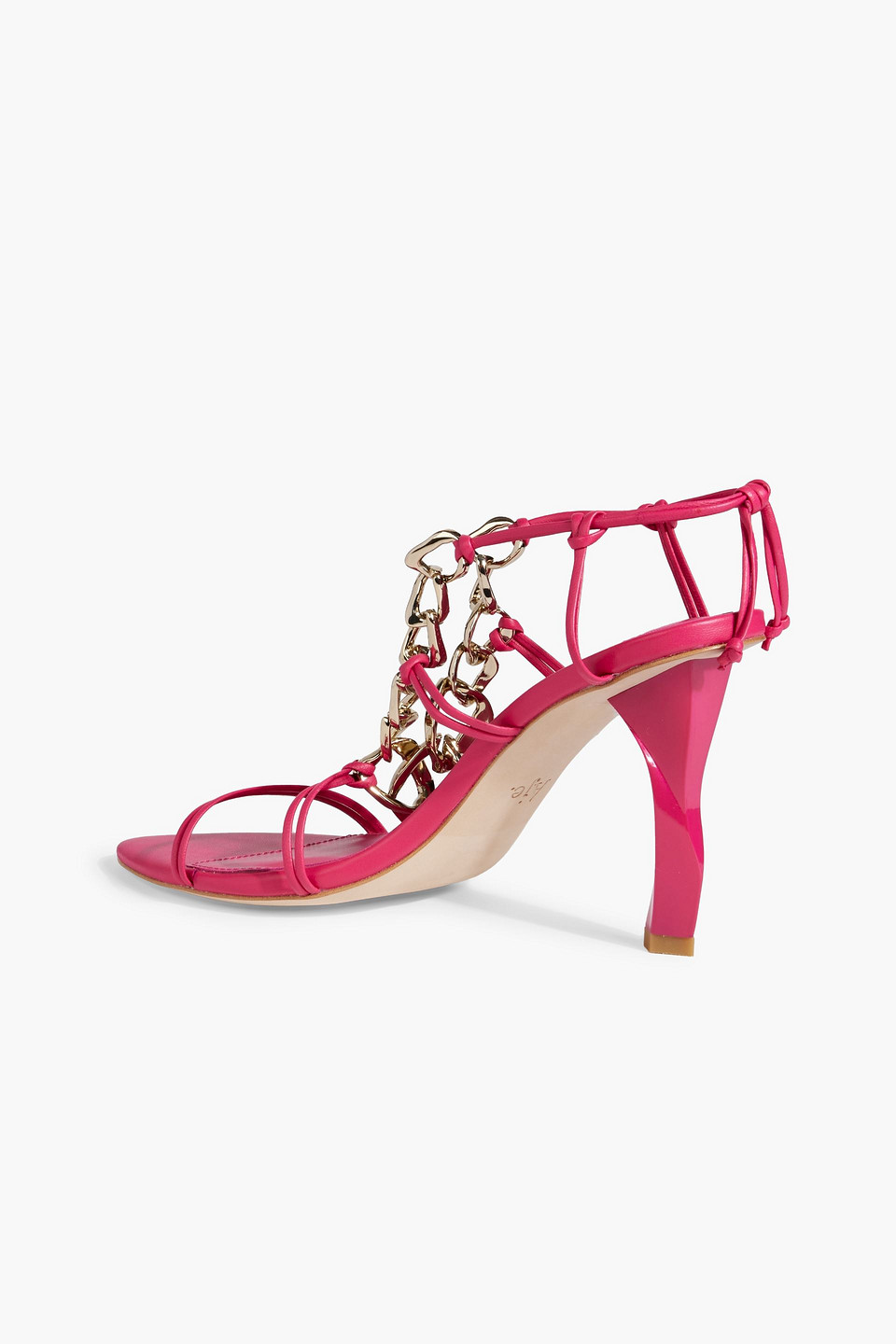 Shop Aje Astrid Chain-embellished Leather Sandals In Fuchsia