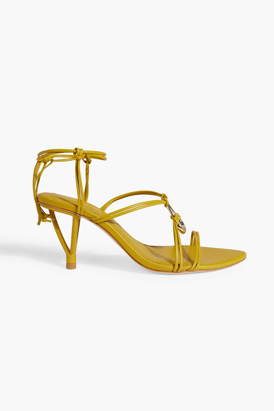 Aje Leda Embellished Leather Sandals In Mustard