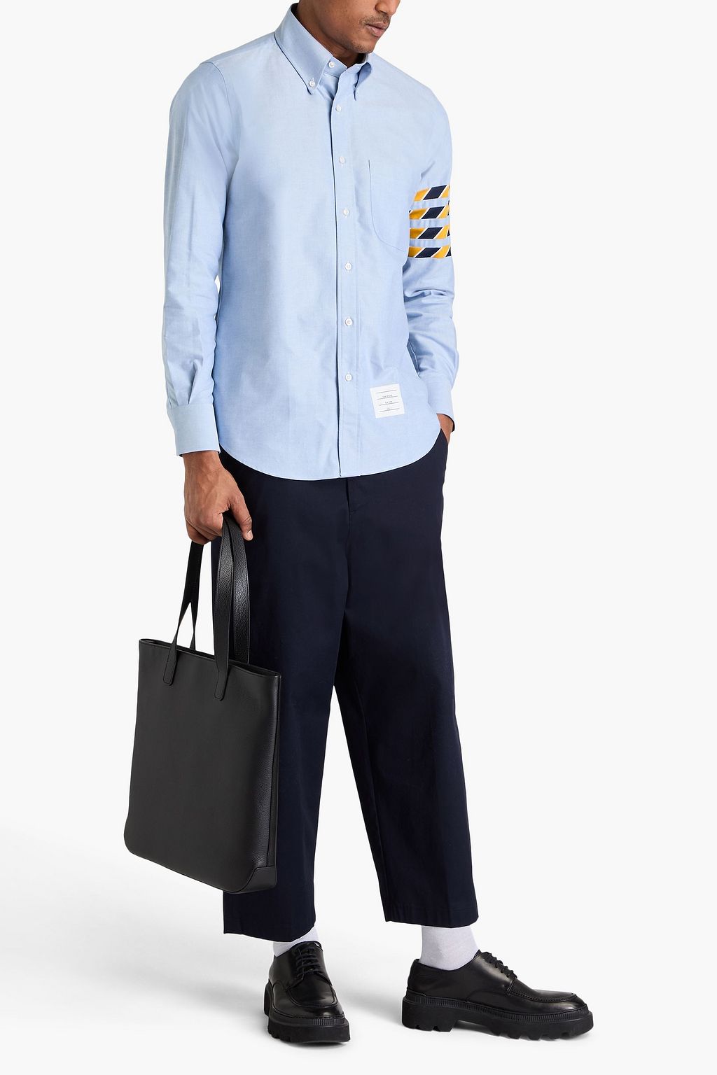 THOM BROWNE Striped cotton-oxford shirt