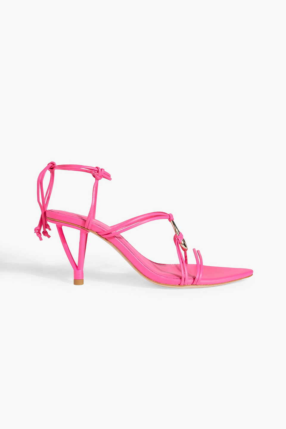 Aje Leda Embellished Leather Sandals In Bright Pink