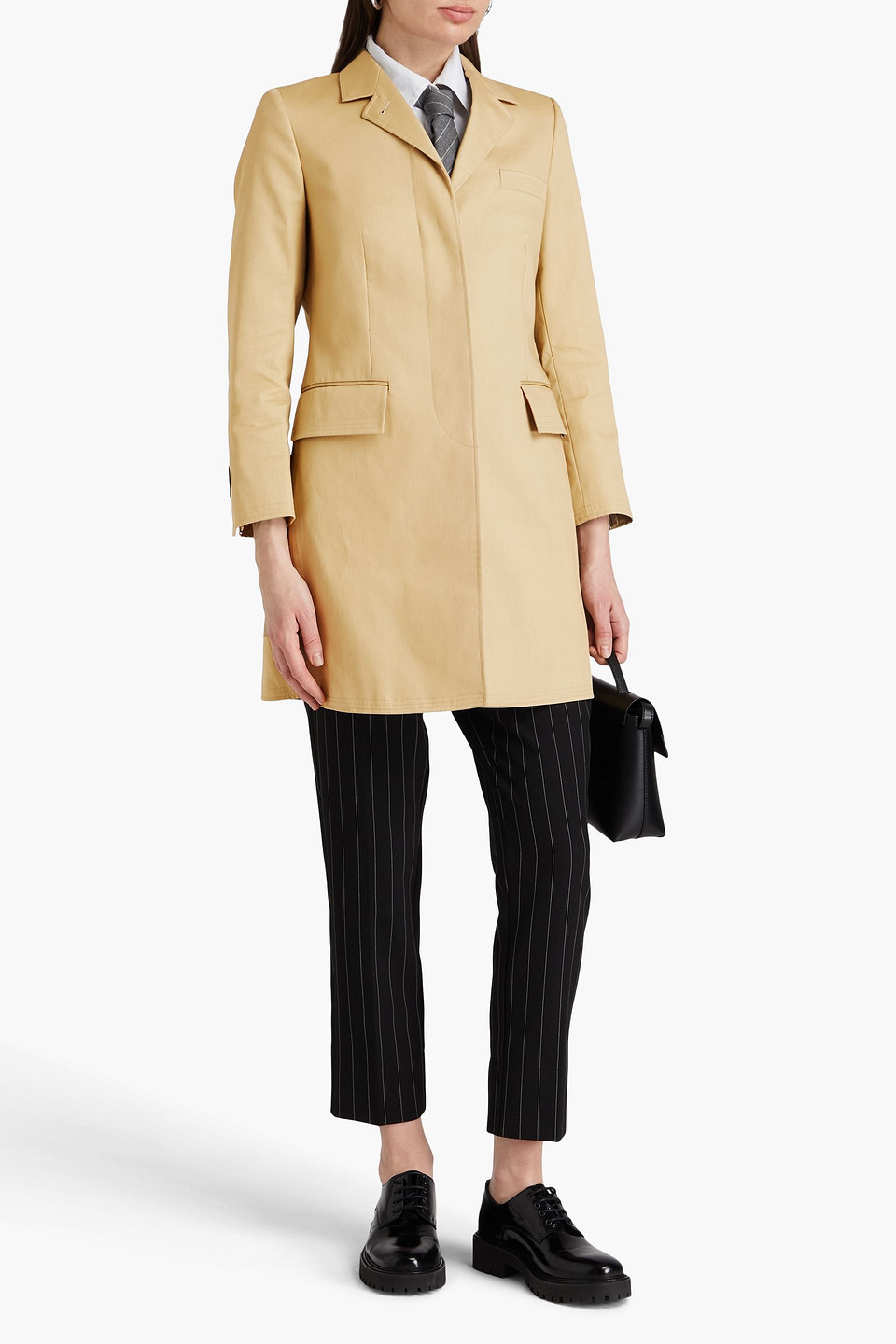 Shop Thom Browne Chesterfield Cotton-twill Coat In Beige