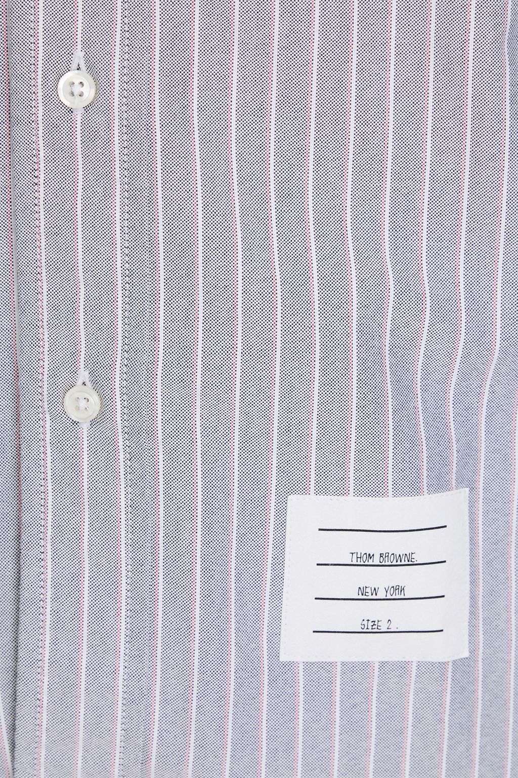 THOM BROWNE قميص مصنوع من قطن أكسفورد بتصميم مخطط