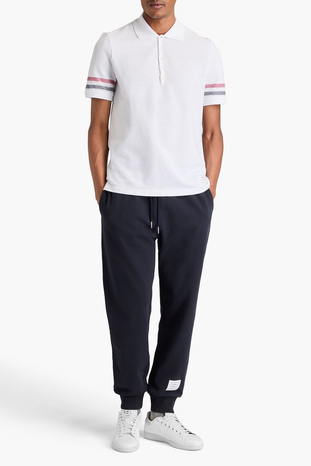 THOM BROWNE Poloshirt aus Baumwolle mit Streifen