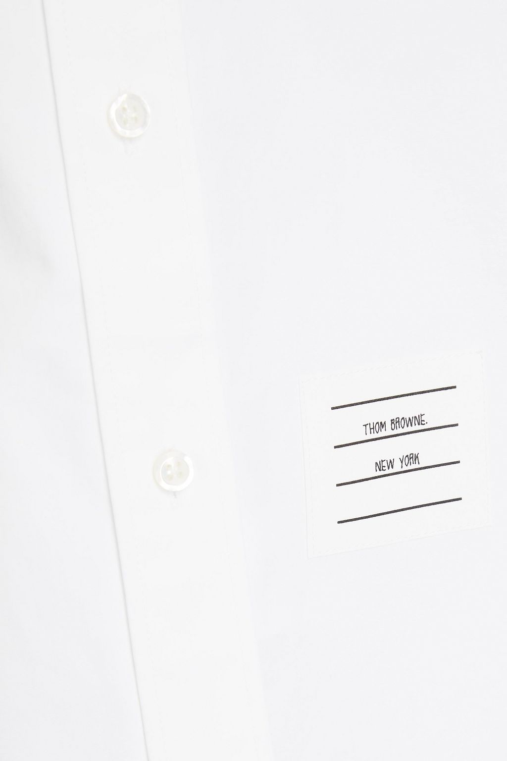 THOM BROWNE Asymmetric cotton-poplin shirt