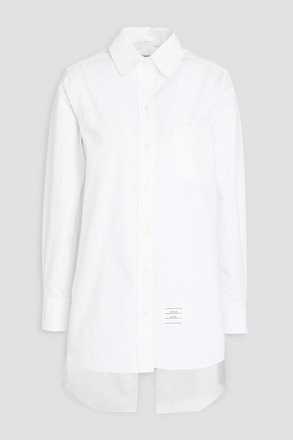 Thom Browne Asymmetric Cotton-poplin Shirt In White