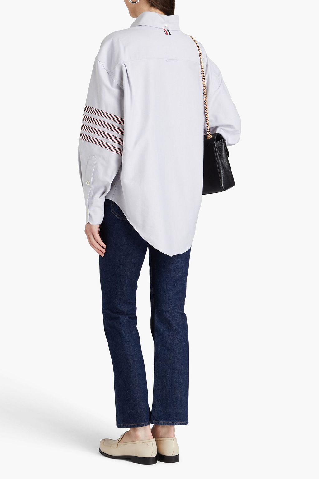 THOM BROWNE Striped cotton Oxford shirt