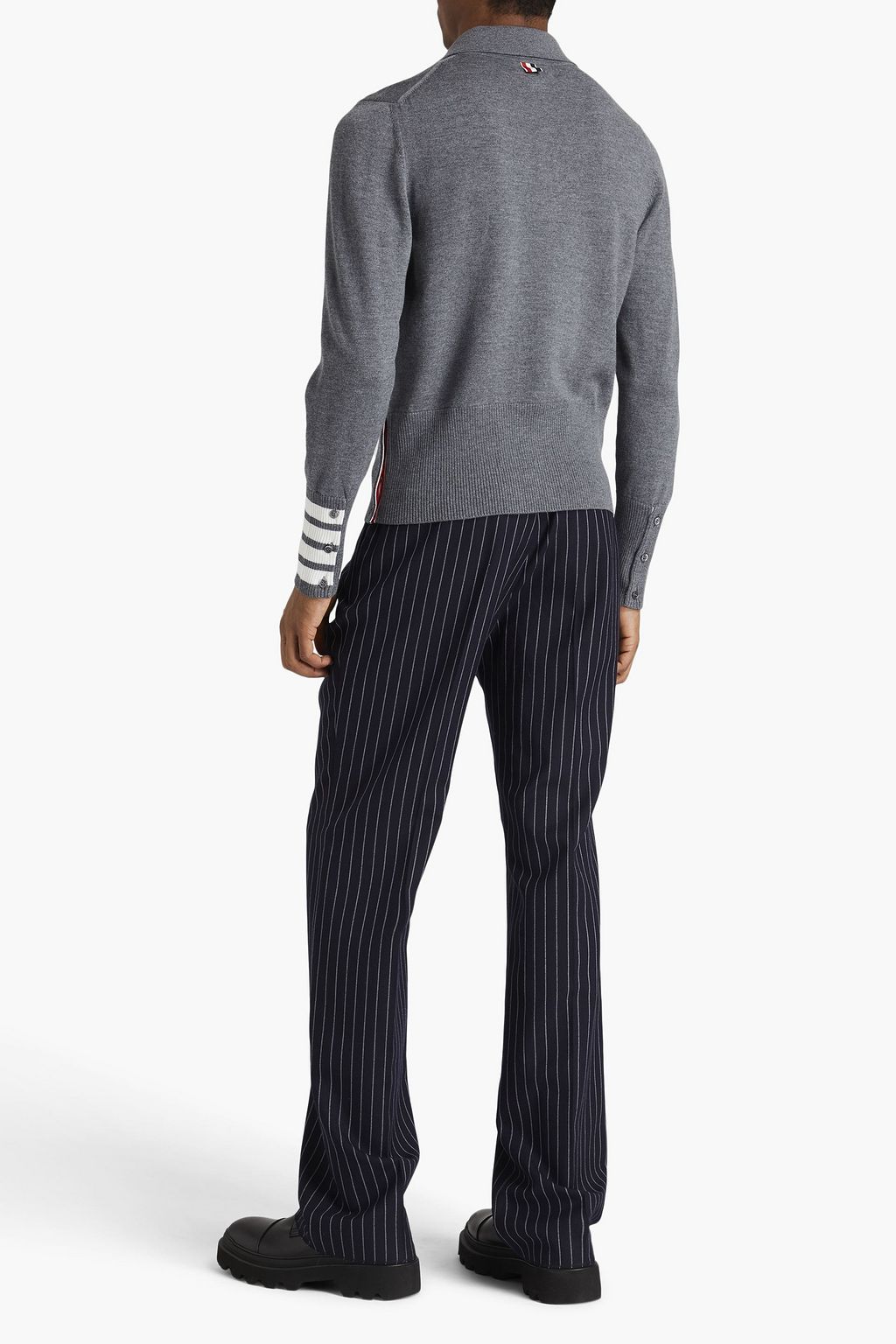 THOM BROWNE Merino wool polo sweater