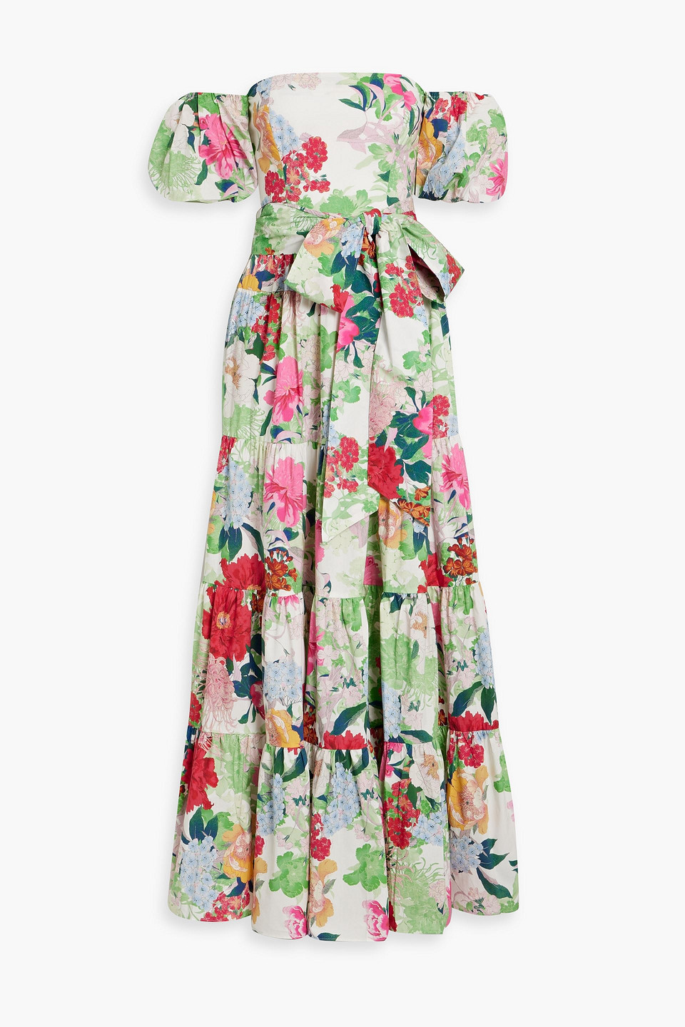 Wethersfield off-the-shoulder floral-print cotton-poplin maxi dress