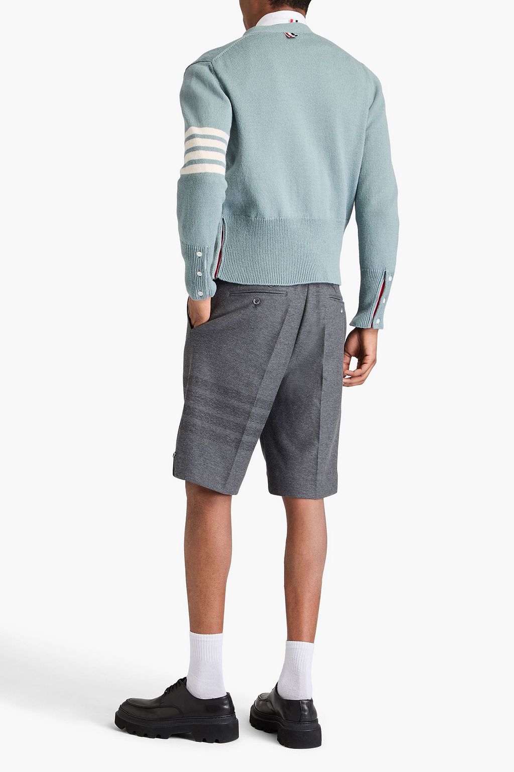 THOM BROWNE Gestreifte Shorts aus Baumwoll-Twill