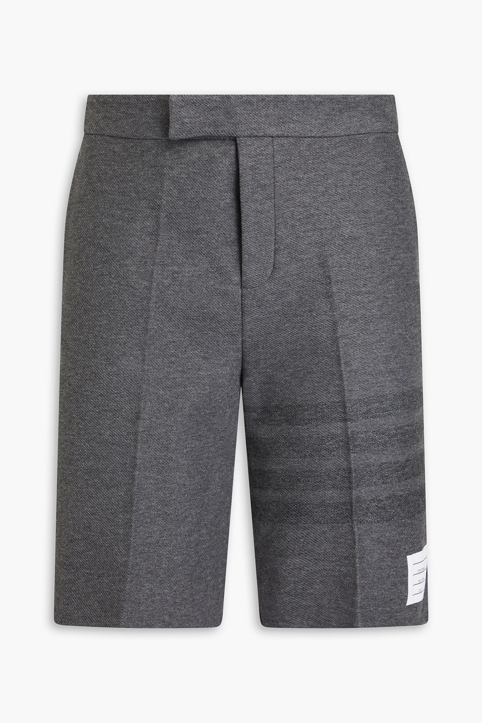 Thom Browne Striped Cotton-twill Shorts In Grey