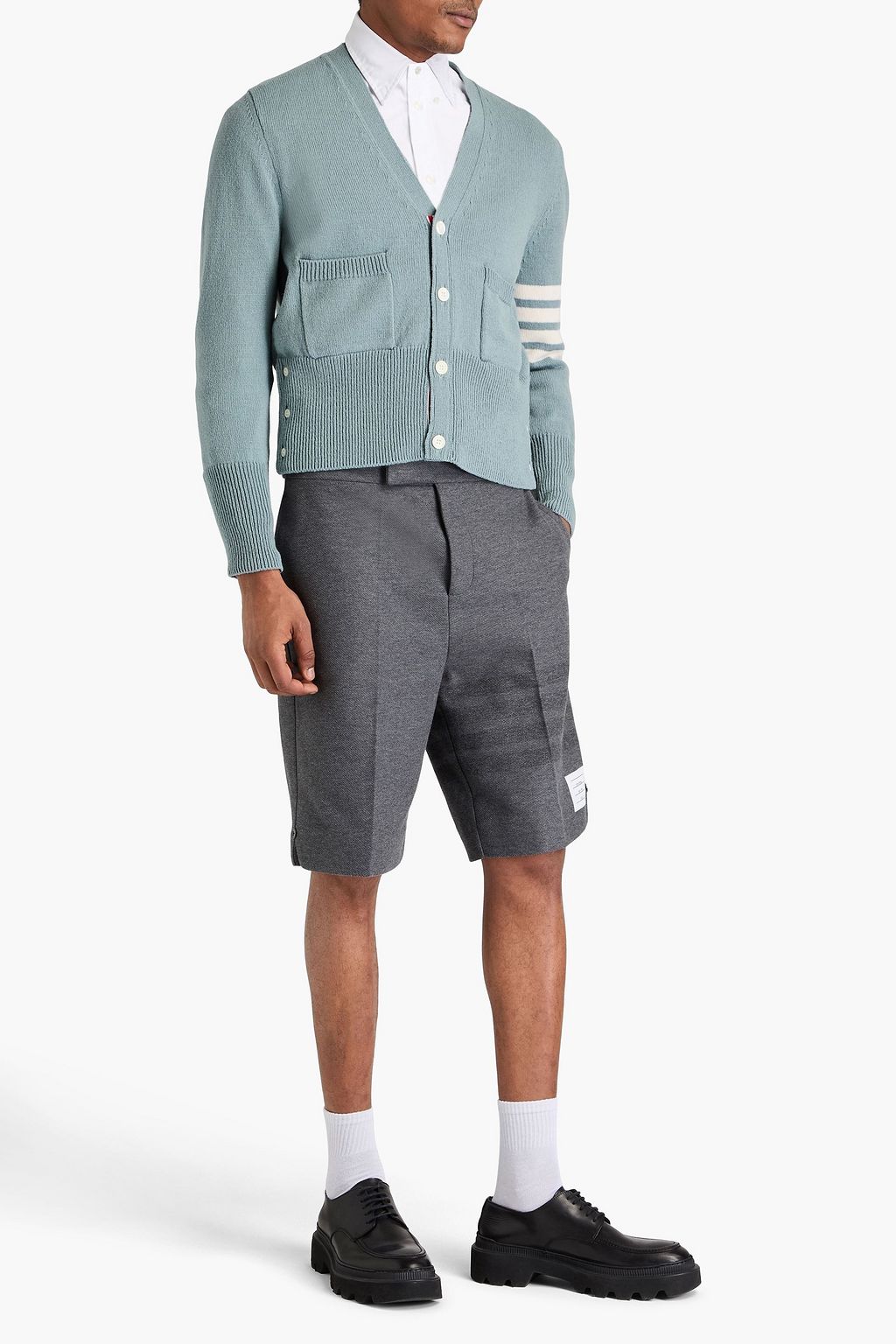 THOM BROWNE Gestreifte Shorts aus Baumwoll-Twill