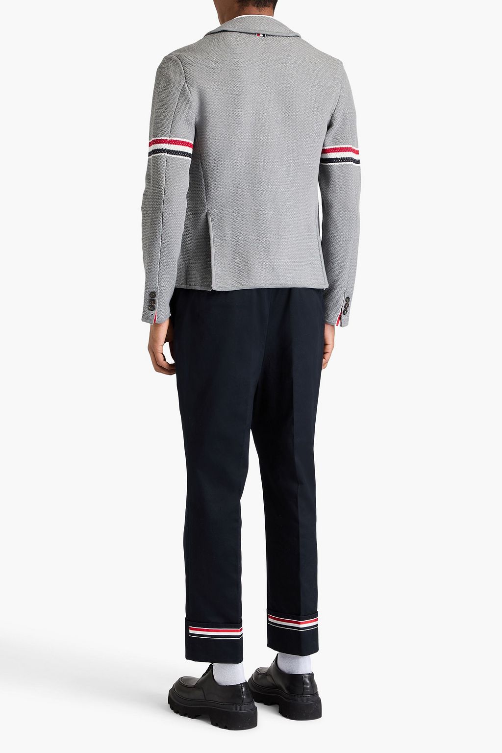 THOM BROWNE Striped cotton-blend tweed blazer
