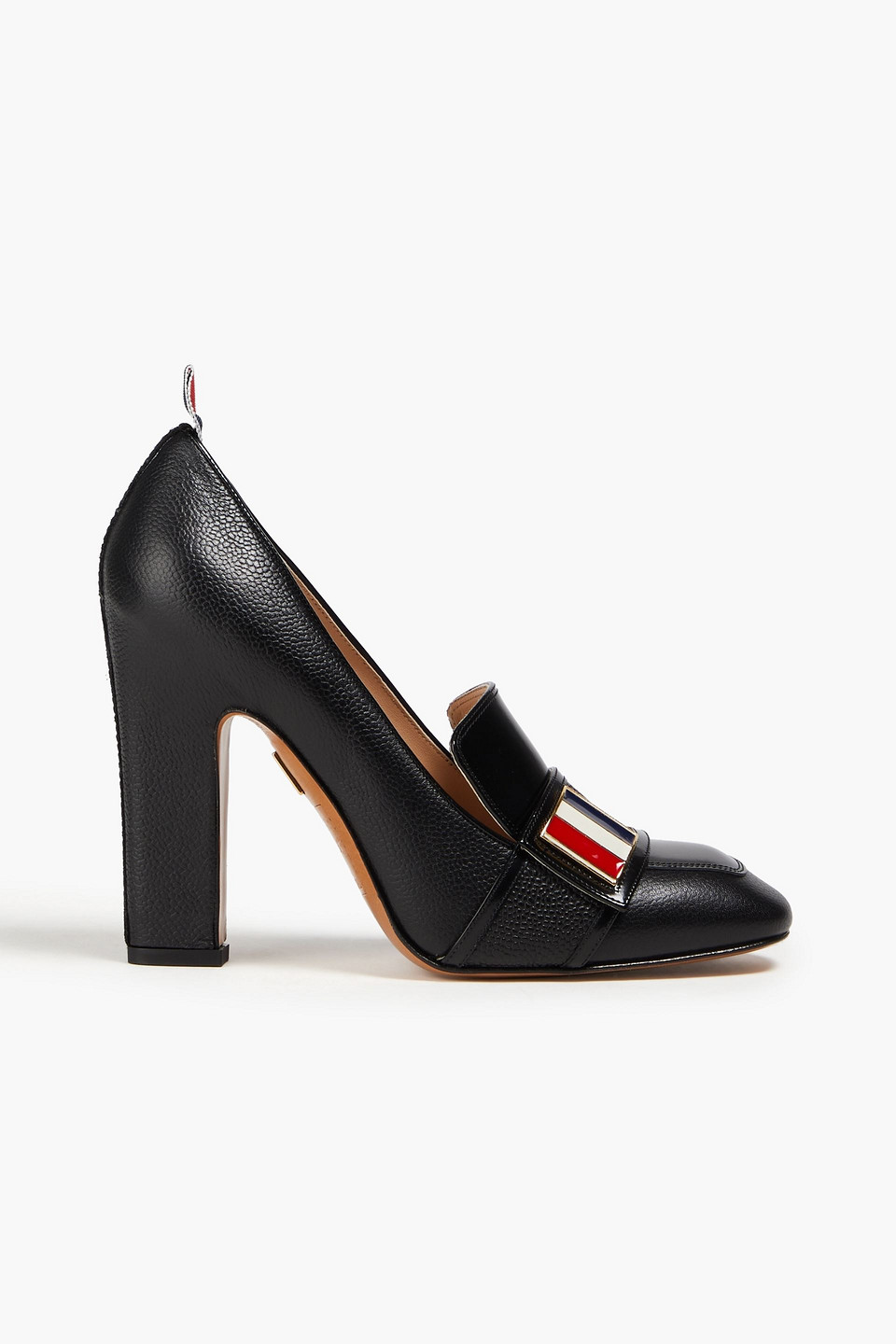 Thom Browne Embellished Pebbled-leather Pumps In White
