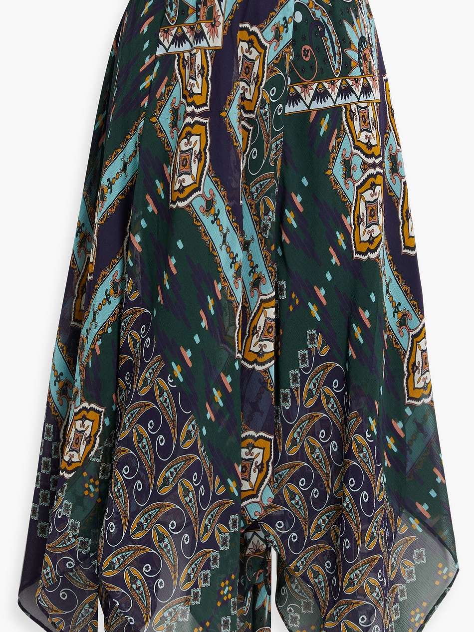 harvey printed silk-chiffon midi skirt
