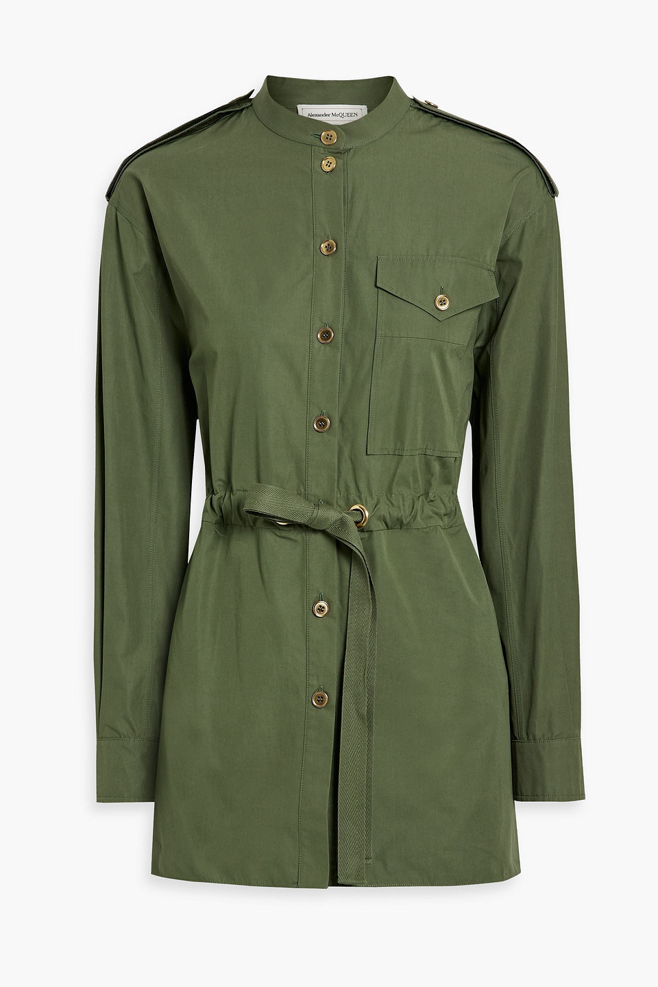 Alexander Mcqueen Cotton-poplin Shirt In Green