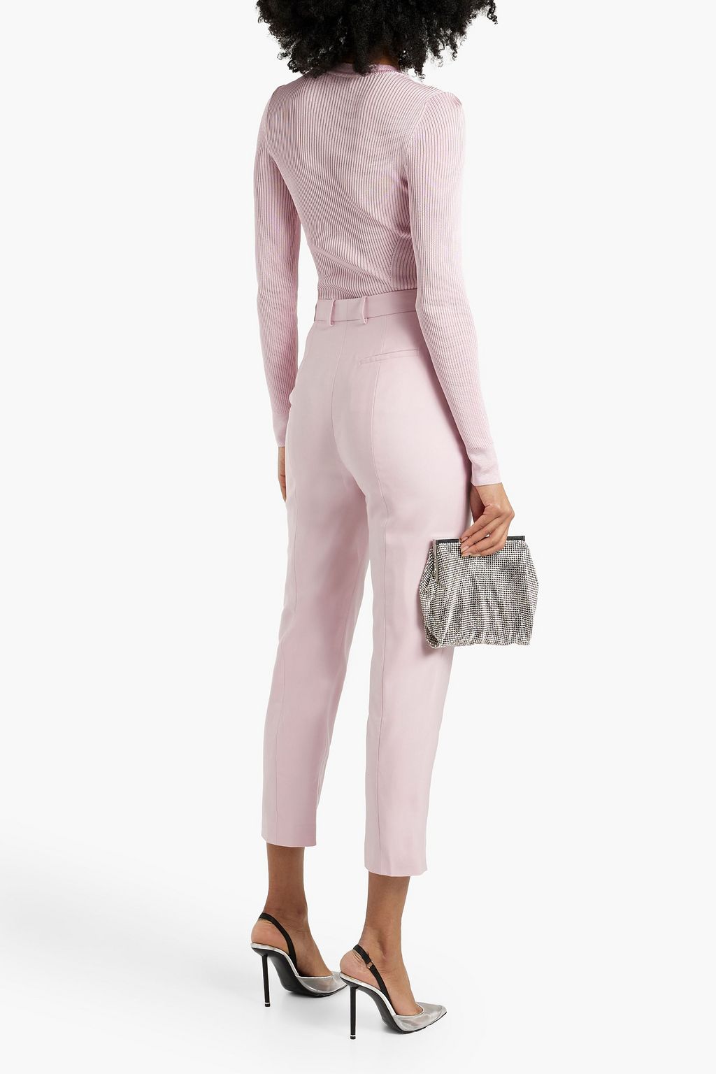 MCQUEEN Cropped wool-twill slim-leg pants