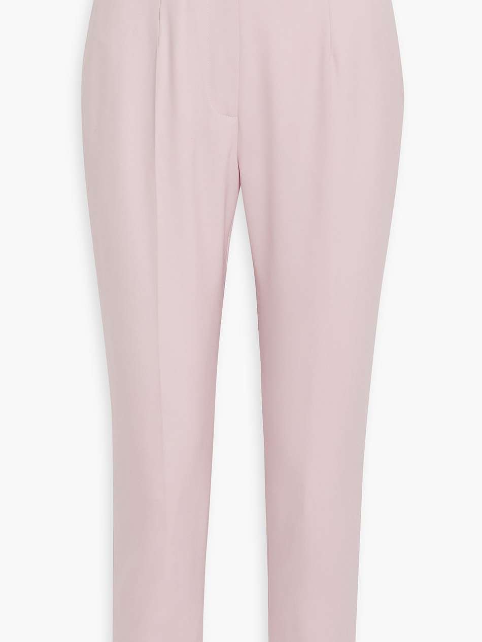 cropped wool-twill slim-leg pants
