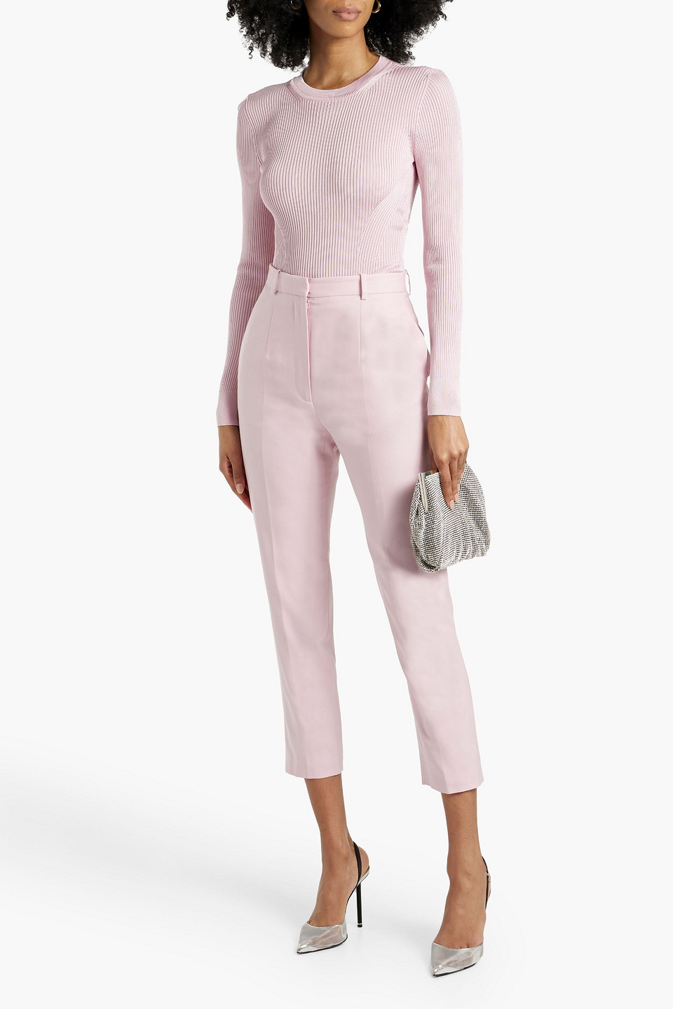 ALEXANDER MCQUEEN CROPPED WOOL-TWILL SLIM-LEG PANTS