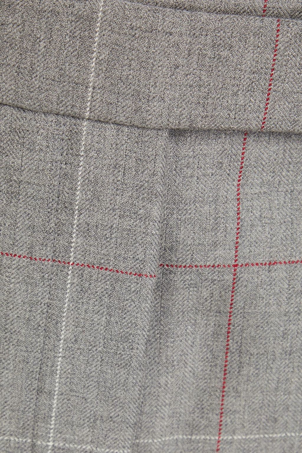 THOM BROWNE بنطال قصير بأرجل ضيقة من صوف جاكار مزين بنقشة مربعات