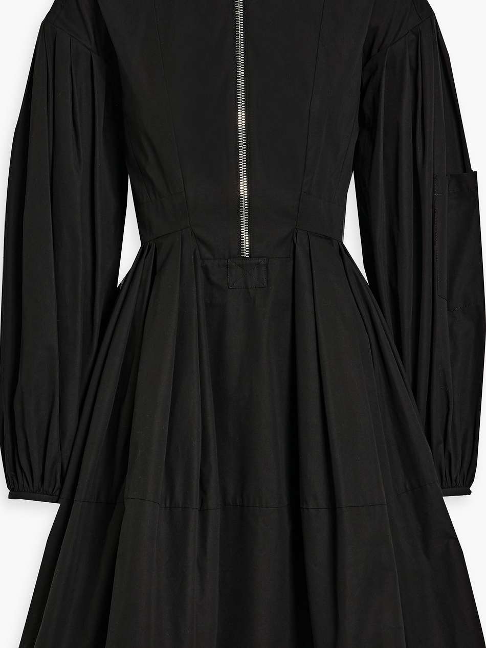 pleated cotton-poplin mini dress