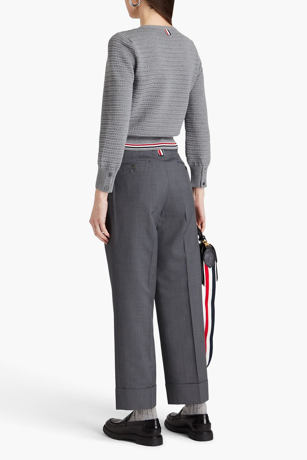 THOM BROWNE Hose mit geradem Bein aus Woll-Piqué