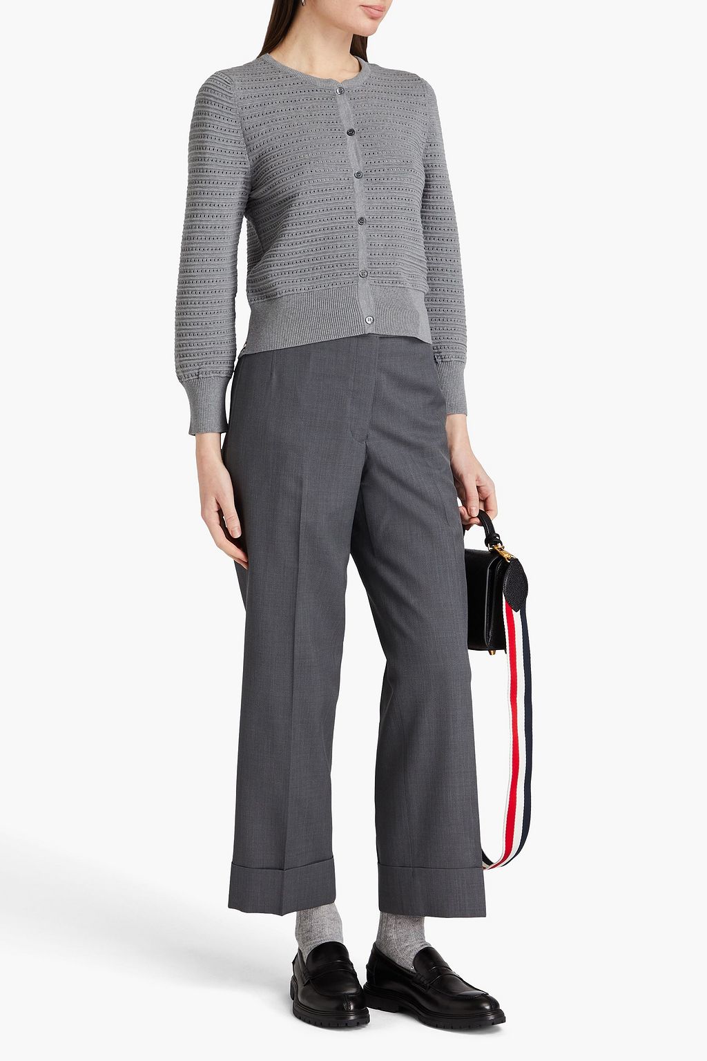 THOM BROWNE Hose mit geradem Bein aus Woll-Piqué