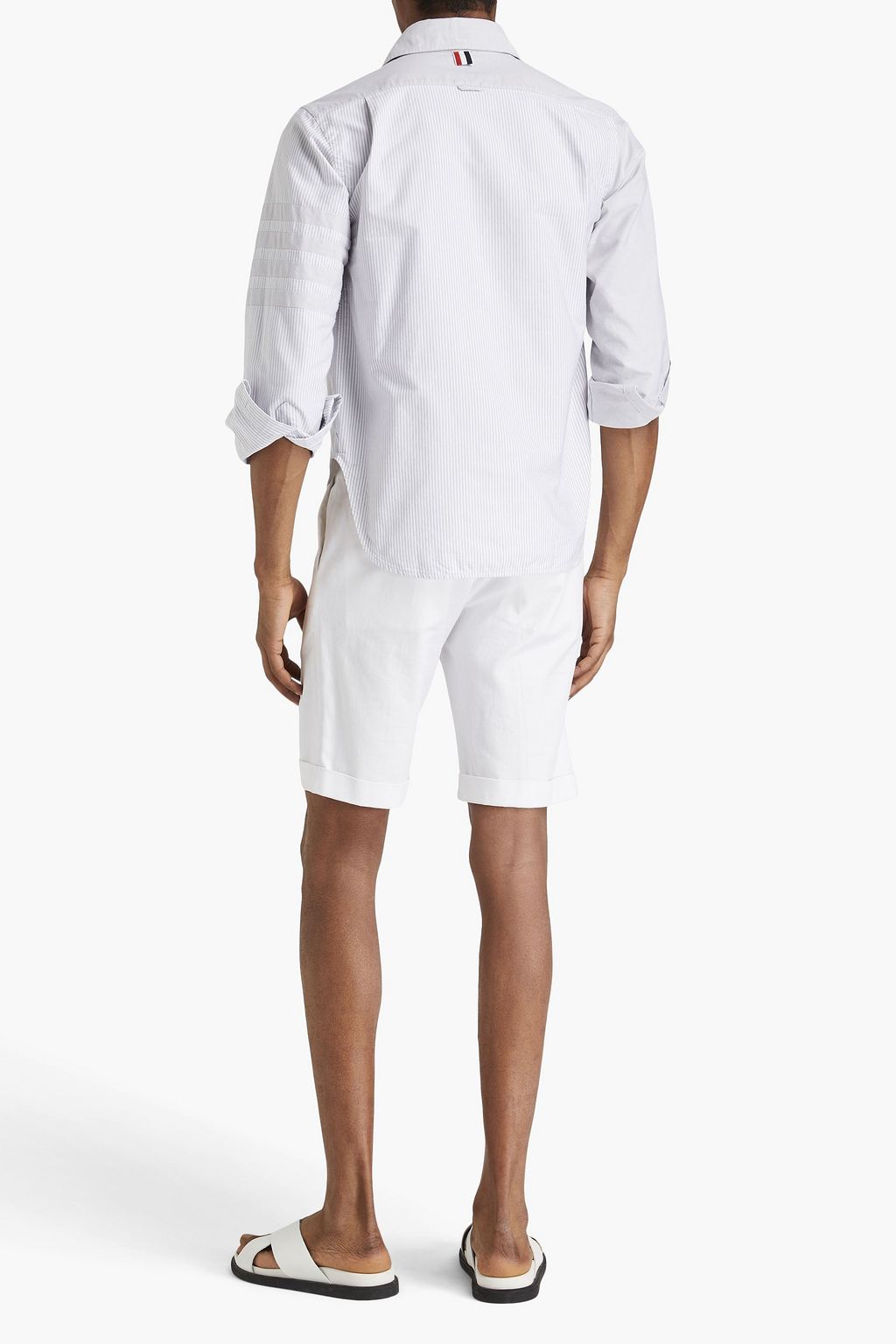 THOM BROWNE Striped cotton Oxford shirt