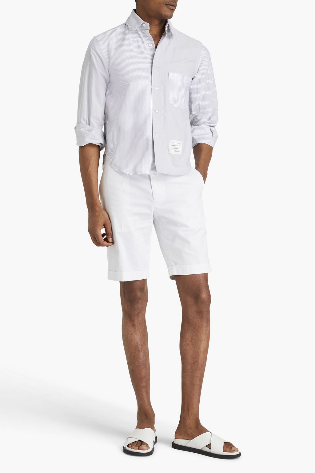 THOM BROWNE Striped cotton Oxford shirt
