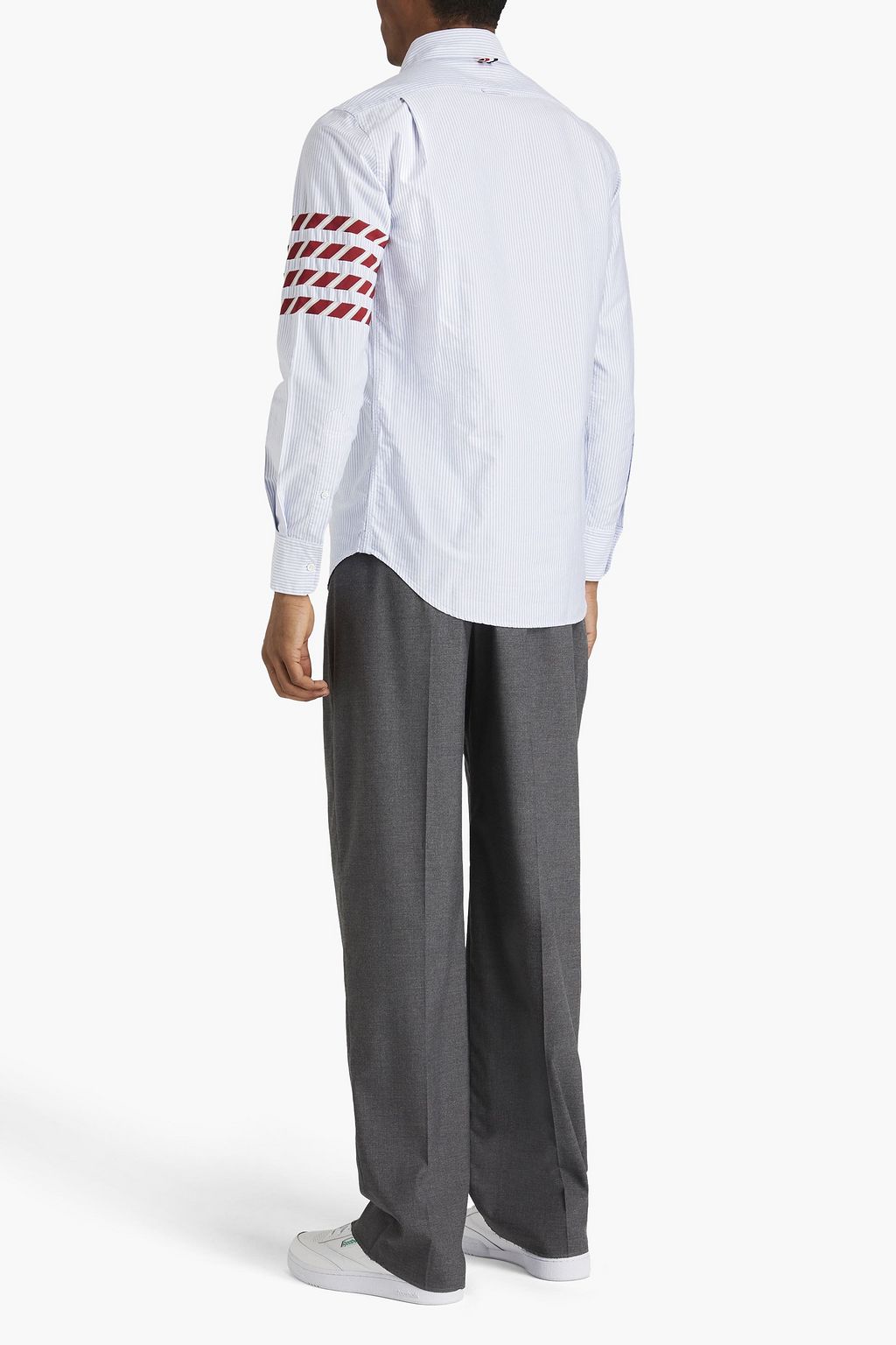 THOM BROWNE Striped cotton-oxford shirt