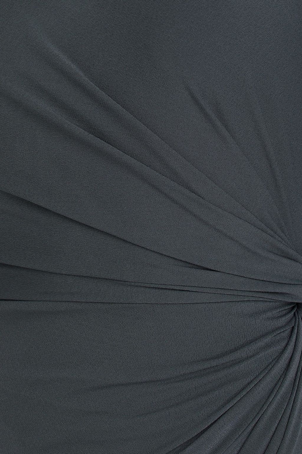 ALEX PERRY Draped stretch-crepe midi dress