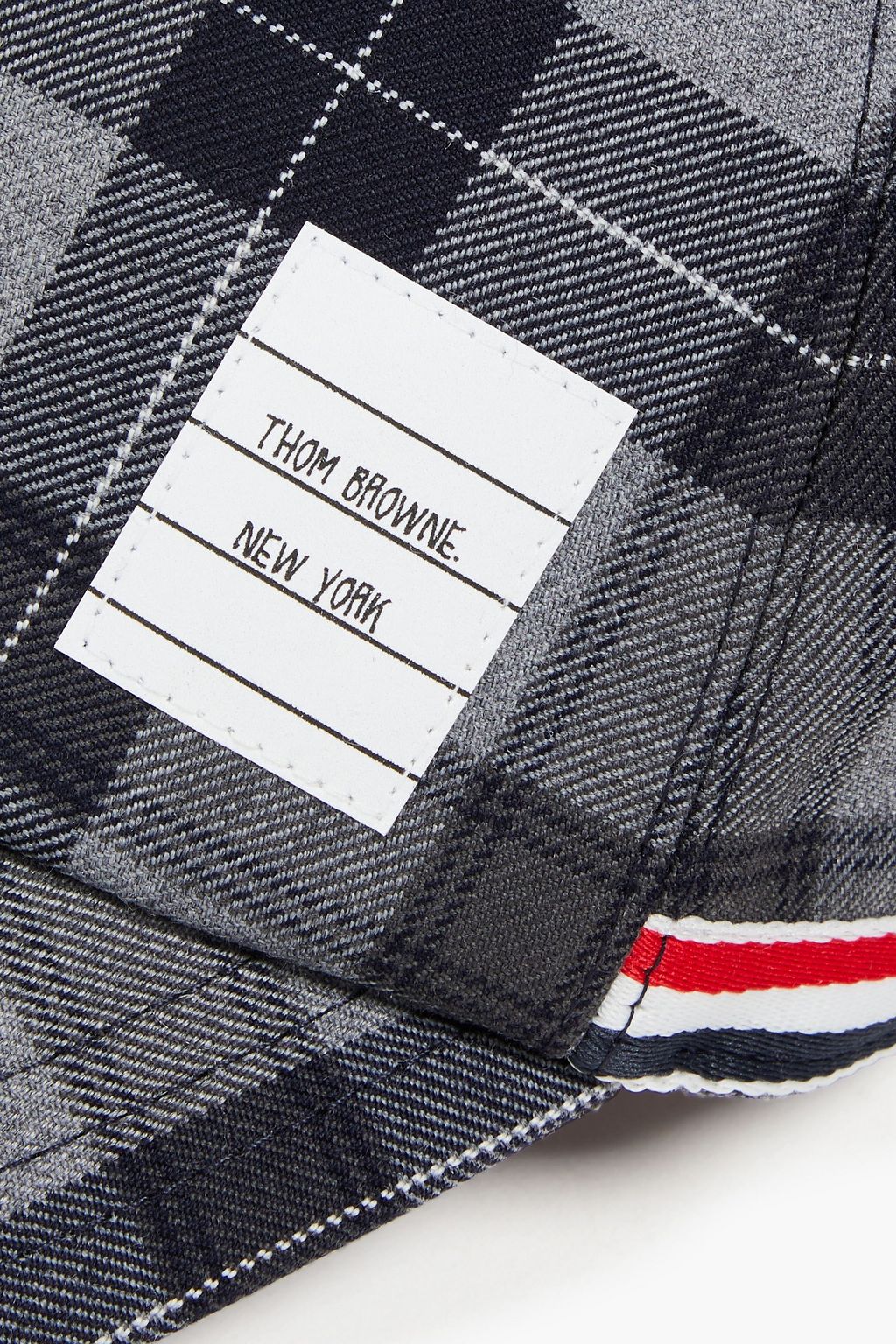 THOM BROWNE قبعة من التويل المصنوع من مزيج الصوف ومزينة بنقشة مربعات