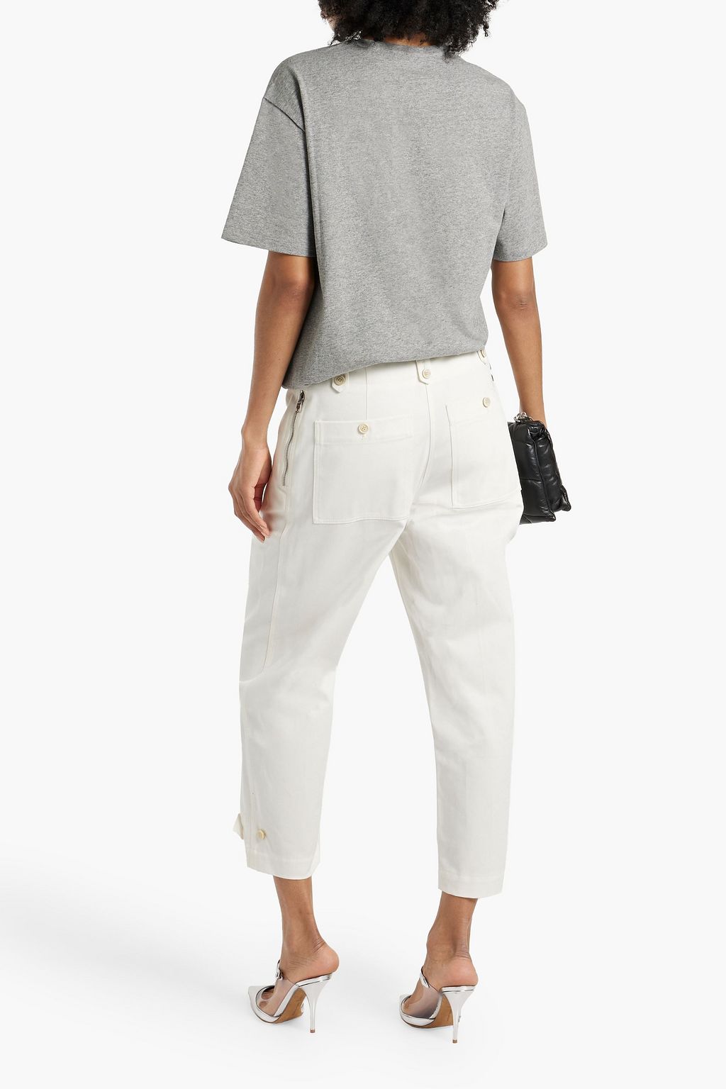 MCQUEEN Cropped cotton-gabardine tapered pants