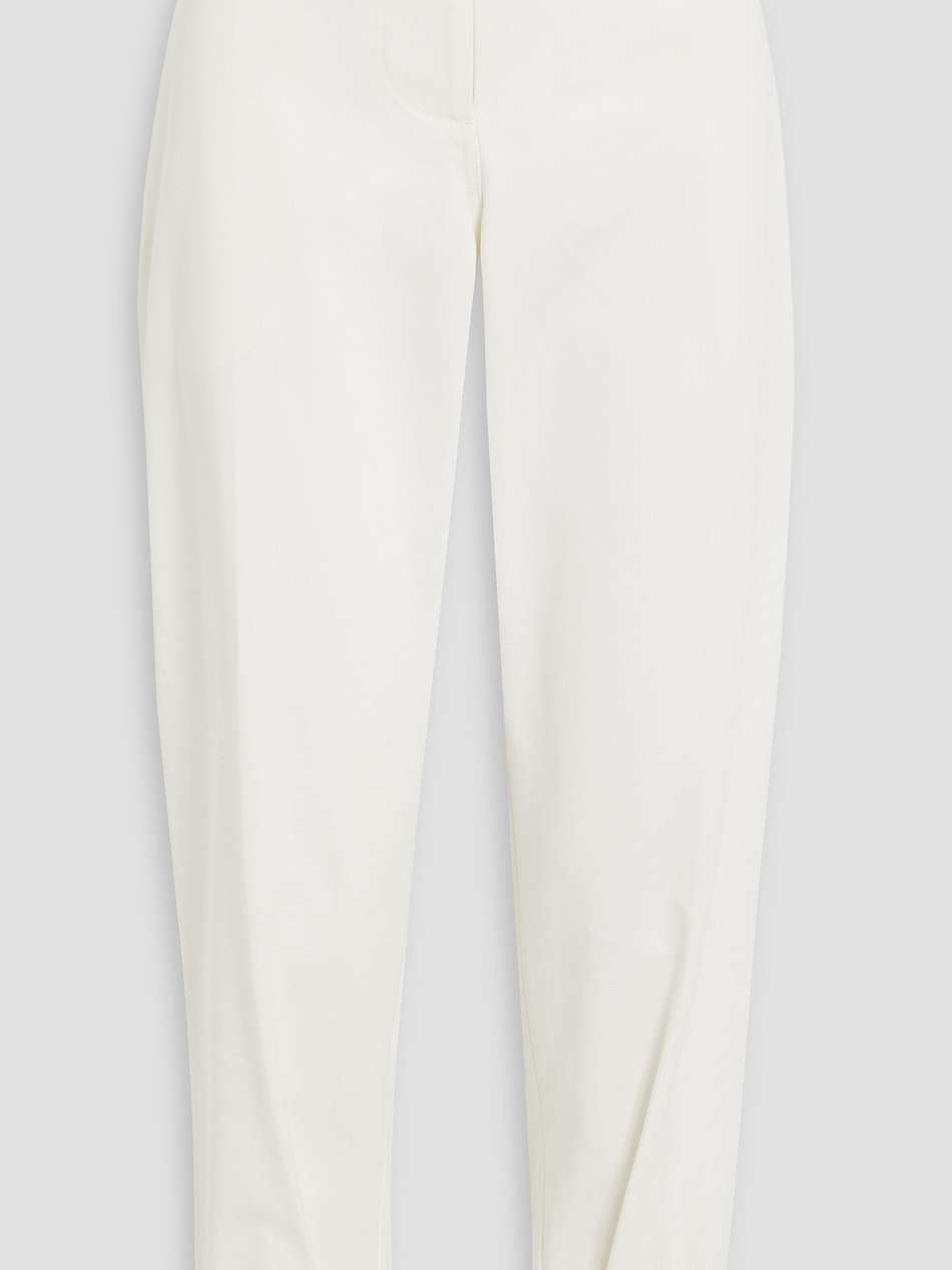 cropped cotton-gabardine tapered pants
