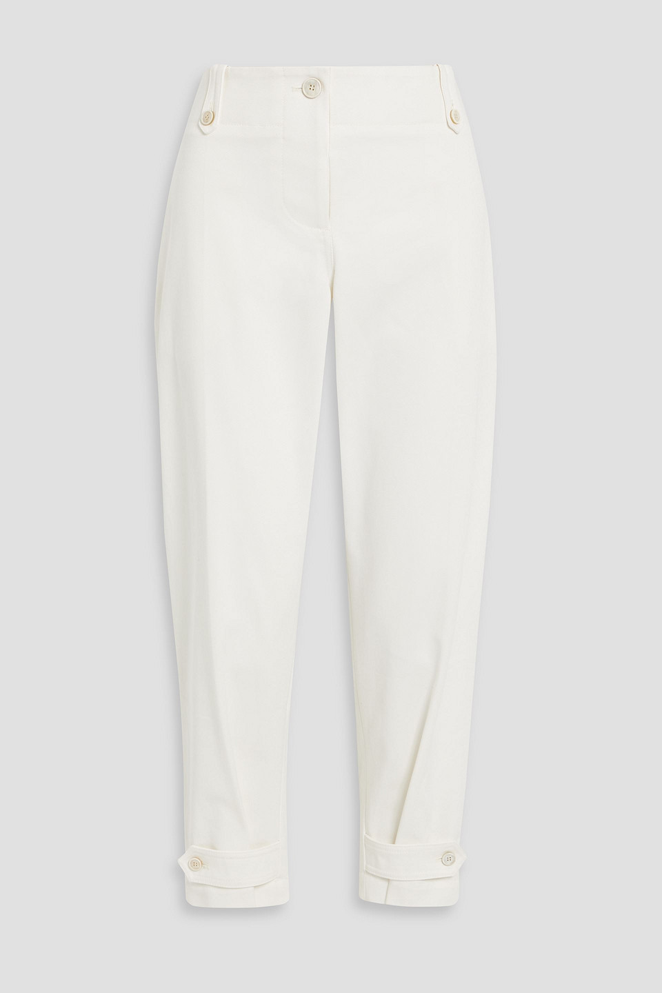 Alexander Mcqueen Cropped Cotton-gabardine Tapered Pants In White