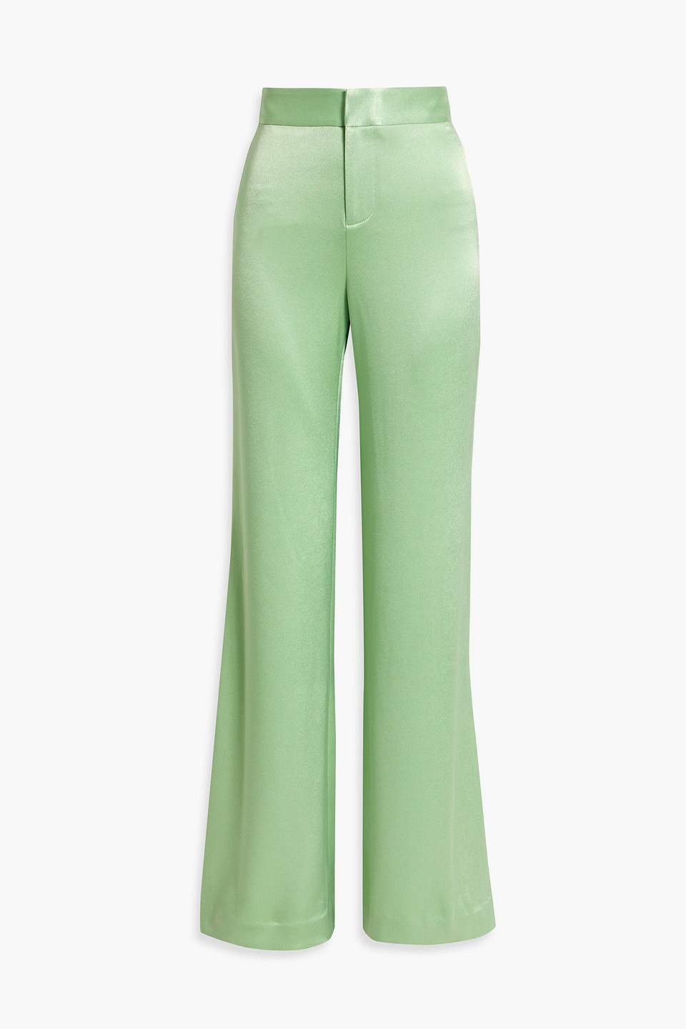 Alice And Olivia Deanna Satin-crepe Bootcut Pants In Mint