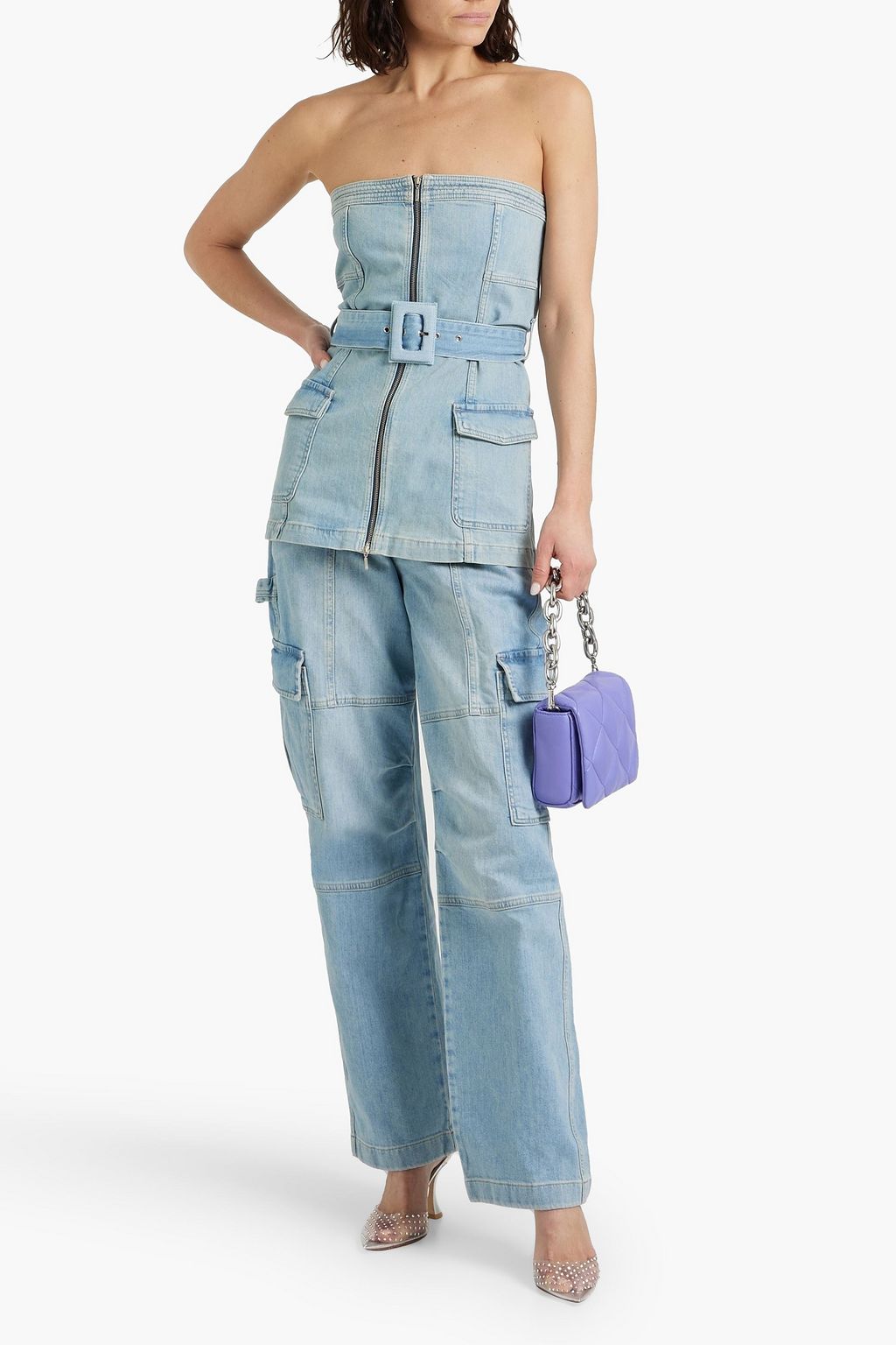 SIMKHAI Axelle faded high-rise straight-leg jeans